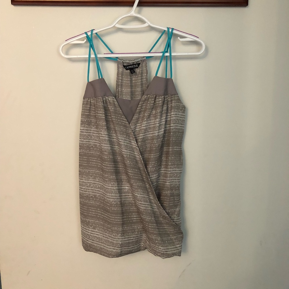 Express Taupe and Teal tank NWOT Med